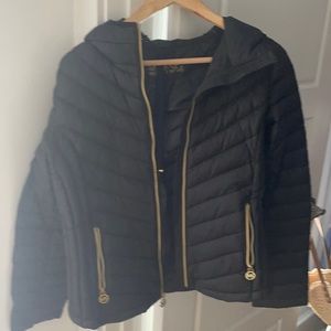 Michael Kors black puffer jacket with hood size small